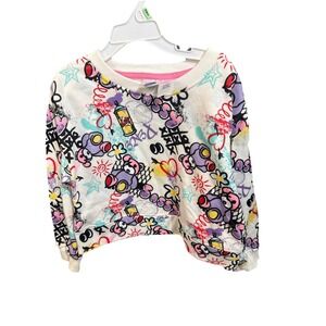 NWT Extremely Me‎ Girls Size 5/6 GRAFFITI Fleece Top Long Sleeved Sweatshirt